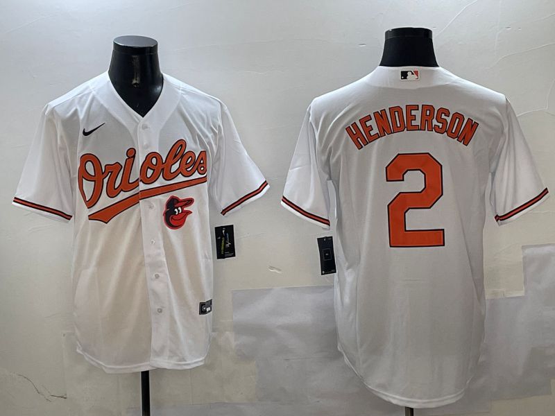 Men Baltimore Orioles #2 Henderson White Game 2025 Nike MLB Jersey style 1